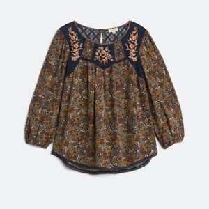 Floral Embroidered Women's Top - Multicolor